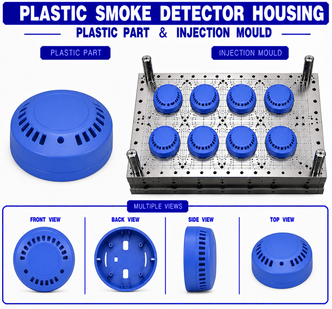 Plastic Smoke Detector Housing Mould and Moulding Service